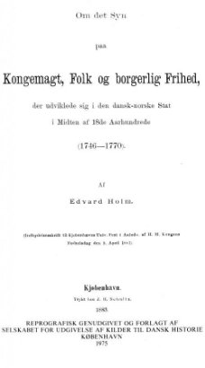 Billede af Om det Syn paa Kongemagt..