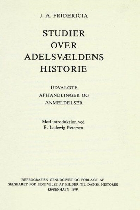 Billede af Studier over Adelsvældens Hist